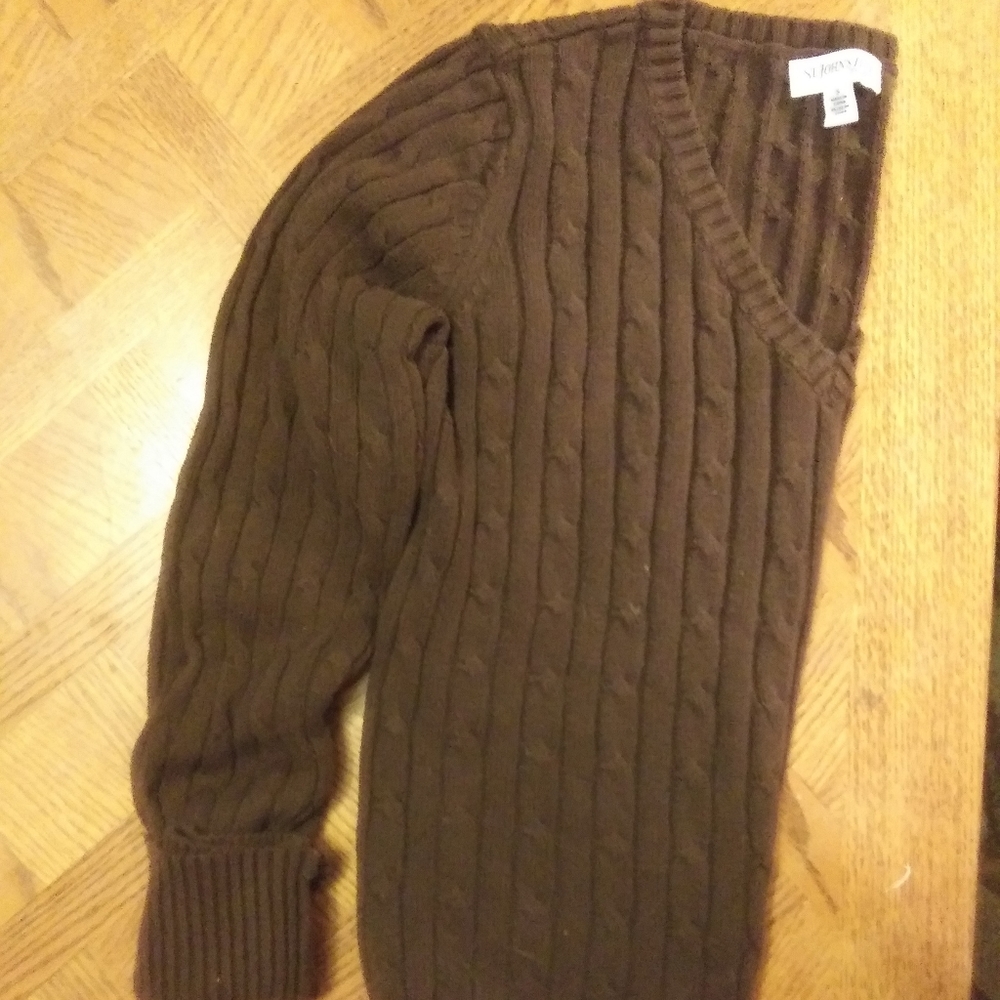 St John's Bay Chocolate cotton sweater